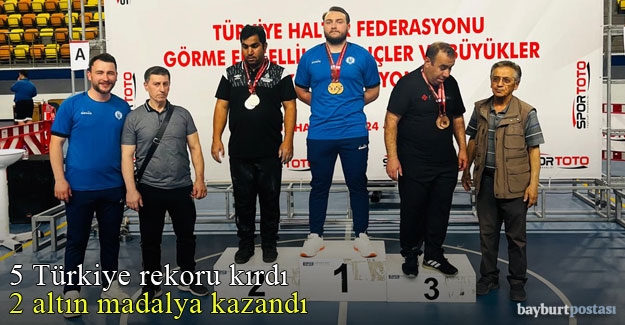 Muhammet Şimşek, 5 Türkiye rekoru ile 2 altın madalya kazandı