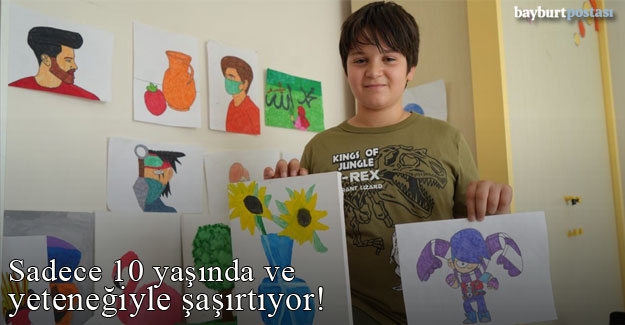 10 yaşındaki Mahmut Hüdai Demirhan resim yeteneğiyle şaşırtıyor