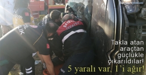 Oruçbeyli-Kırkpınar arasında kaza: 5 yaralı, 1’i ağır!