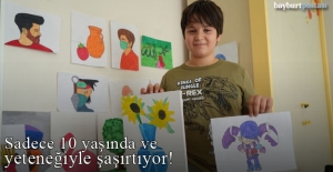 10 yaşındaki Mahmut Hüdai Demirhan resim yeteneğiyle şaşırtıyor