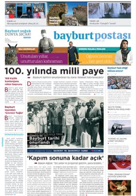 Bayburt Postası - Aralık 2016 Manşeti
